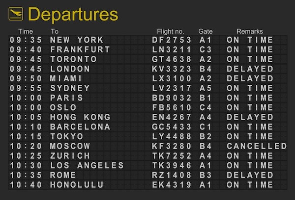 departures
